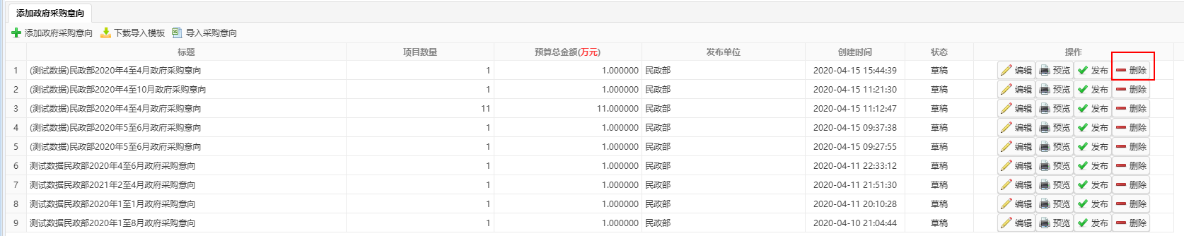 刪除采購意向
